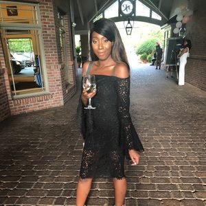 Bardot Black lace bardo dress